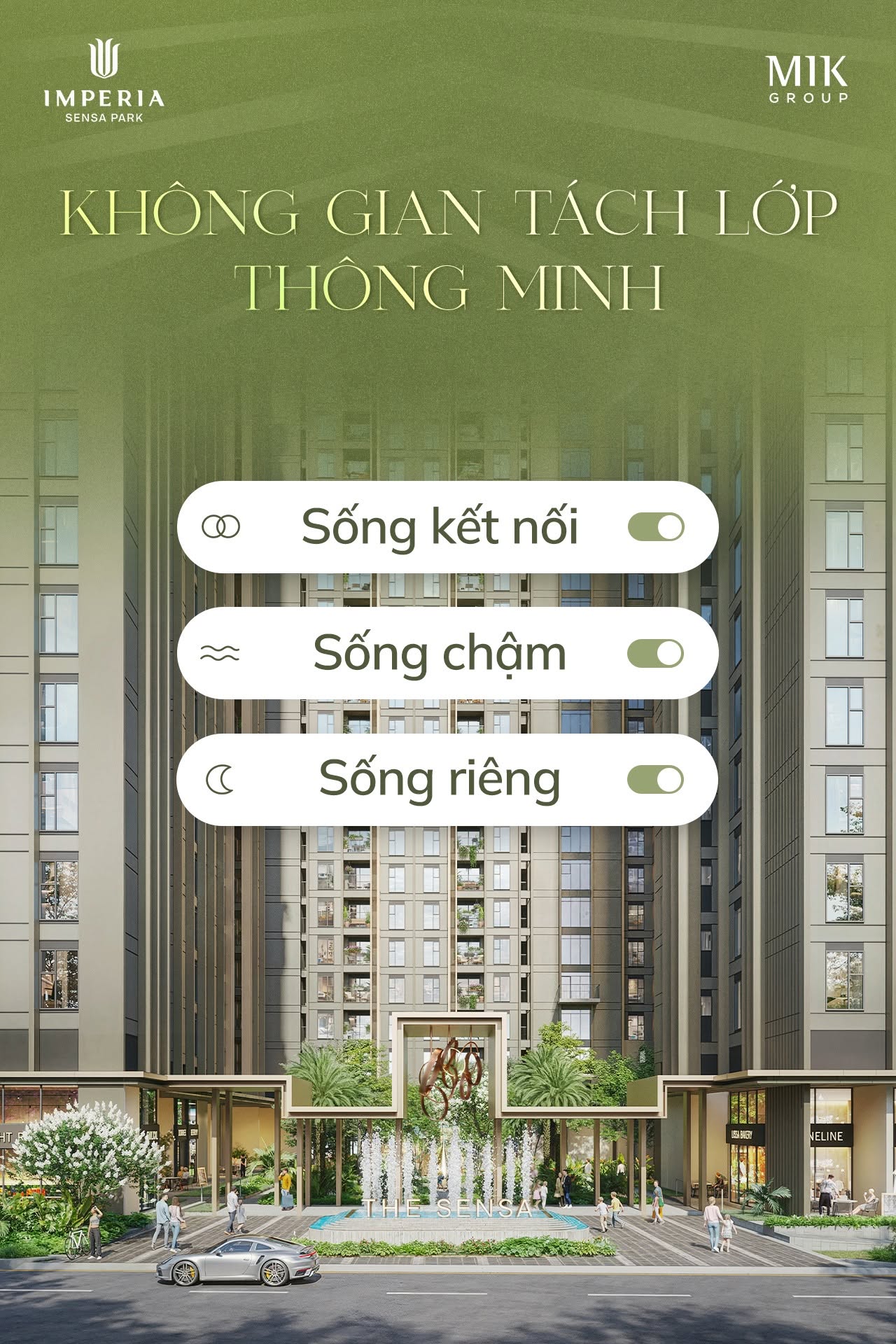 Không gian tách lớp Imperia Sensa Park: ba lớp cho nhịp sống cân bằng