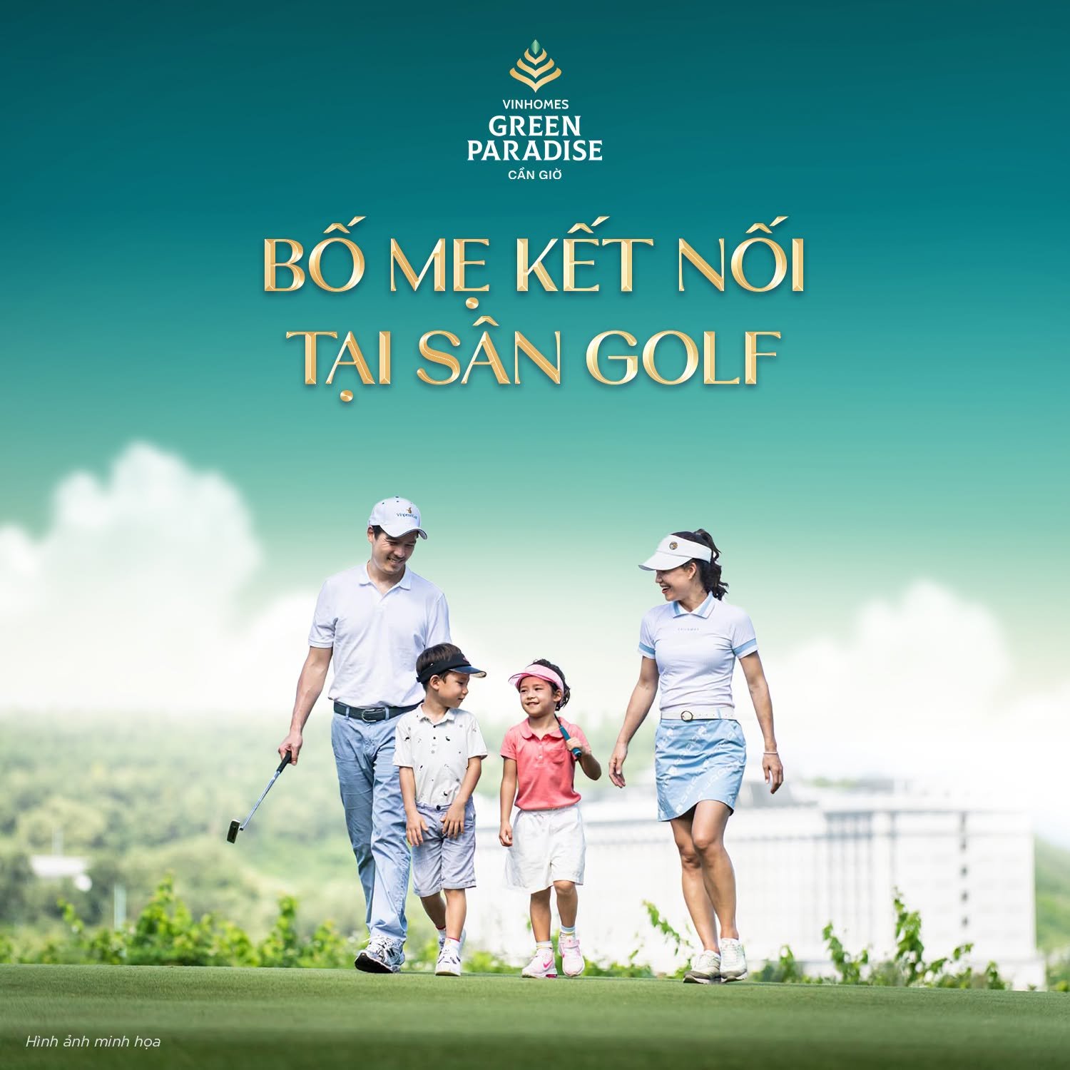 Bố mẹ kết nối tại sân golf