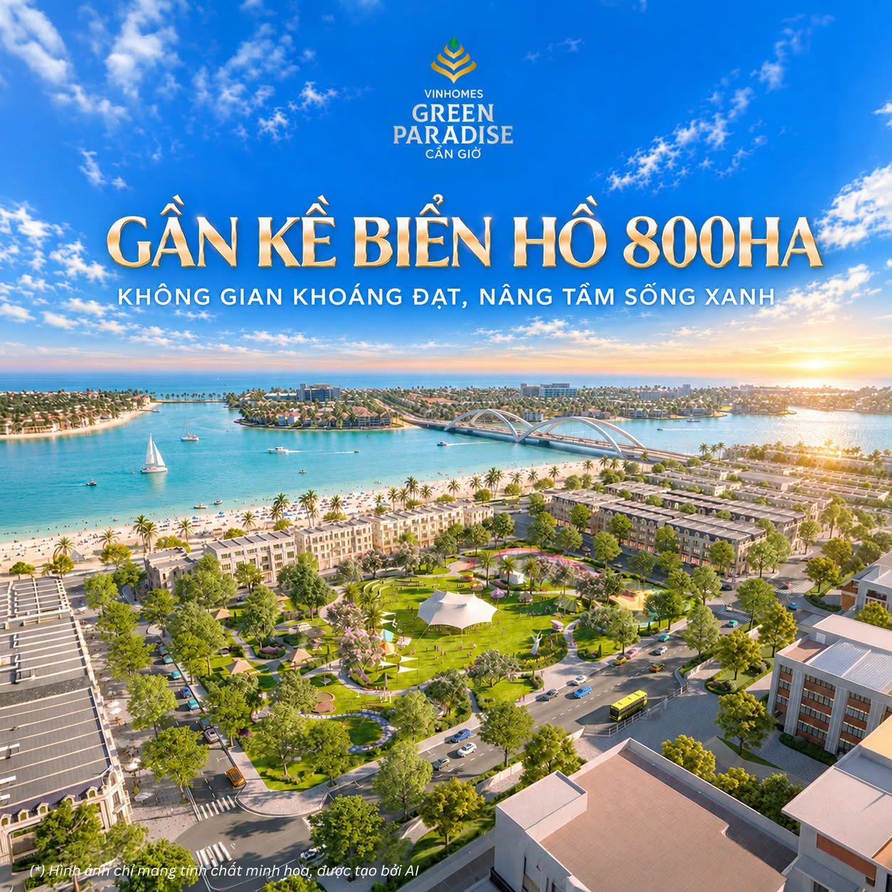 Công viên cạnh biển hồ 800ha – Vinhomes Green Paradise