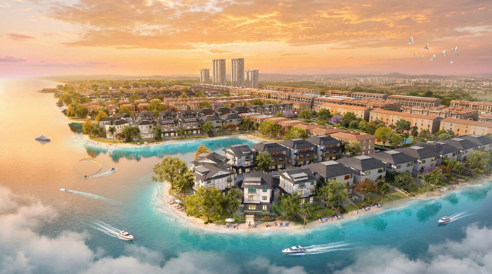 Biệt thự ven biển hồ tại phân khu Vịnh Tiên – Vinhomes Green Paradise