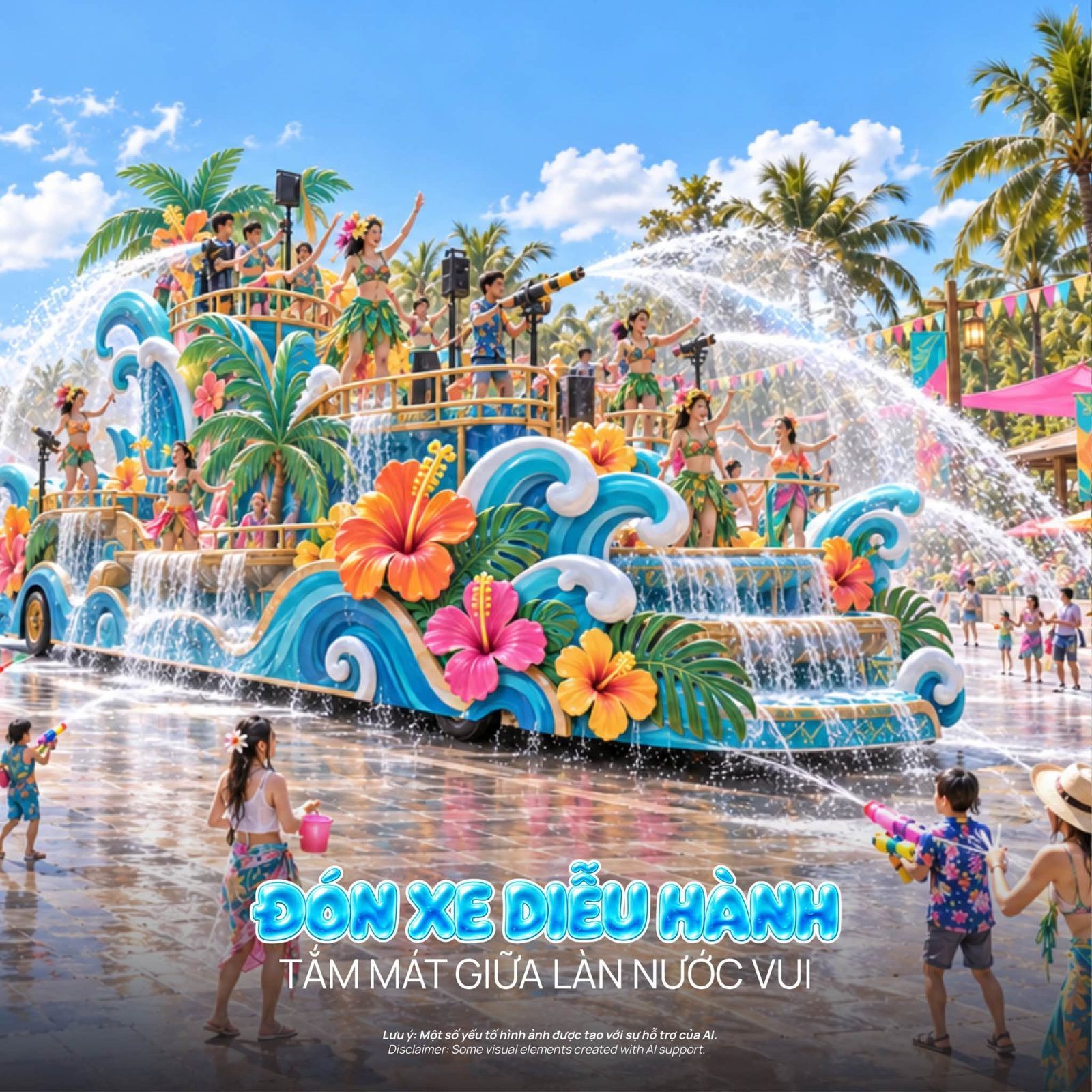 Xe diễu hành tại Công viên Lễ hội Nước