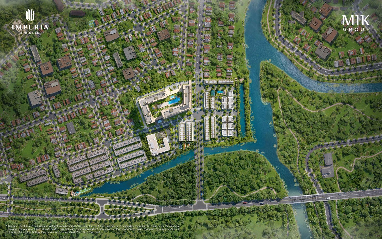 Hồ điều tiết Sensa Lake nhìn từ trên cao