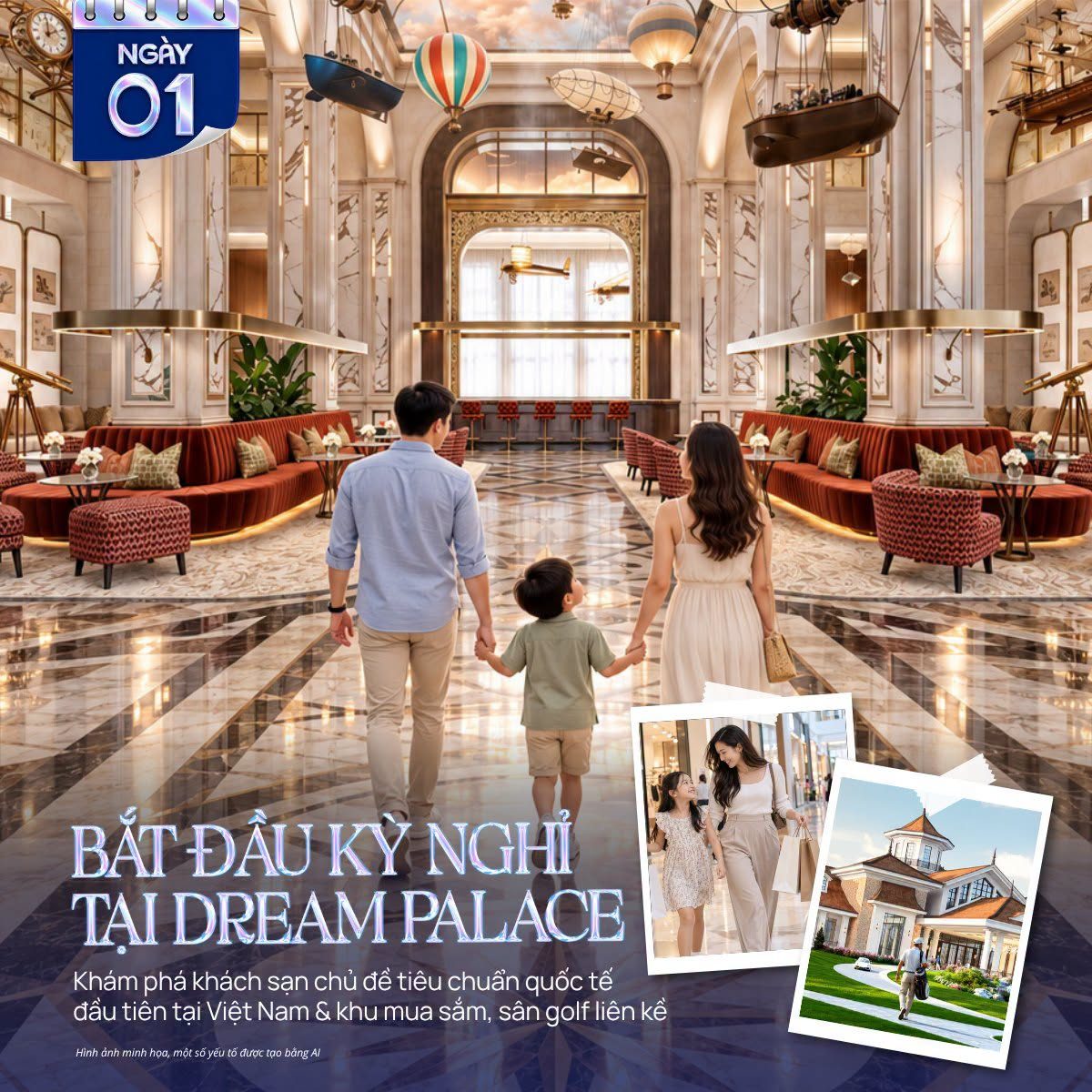 Ngày 1 – Vinpearl Dream Palace Hotel – Vinhomes Green Paradise