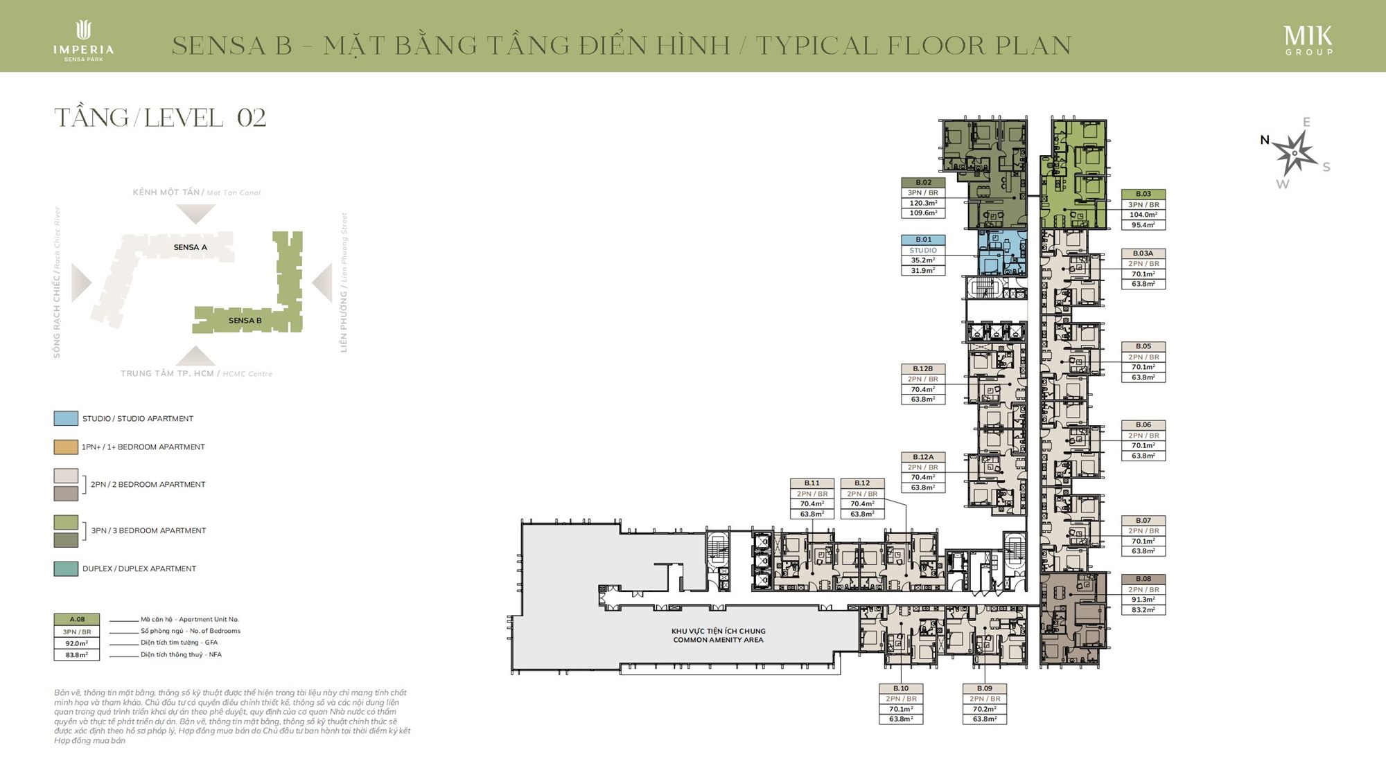 Layout 02 Tòa B (tầng 2)