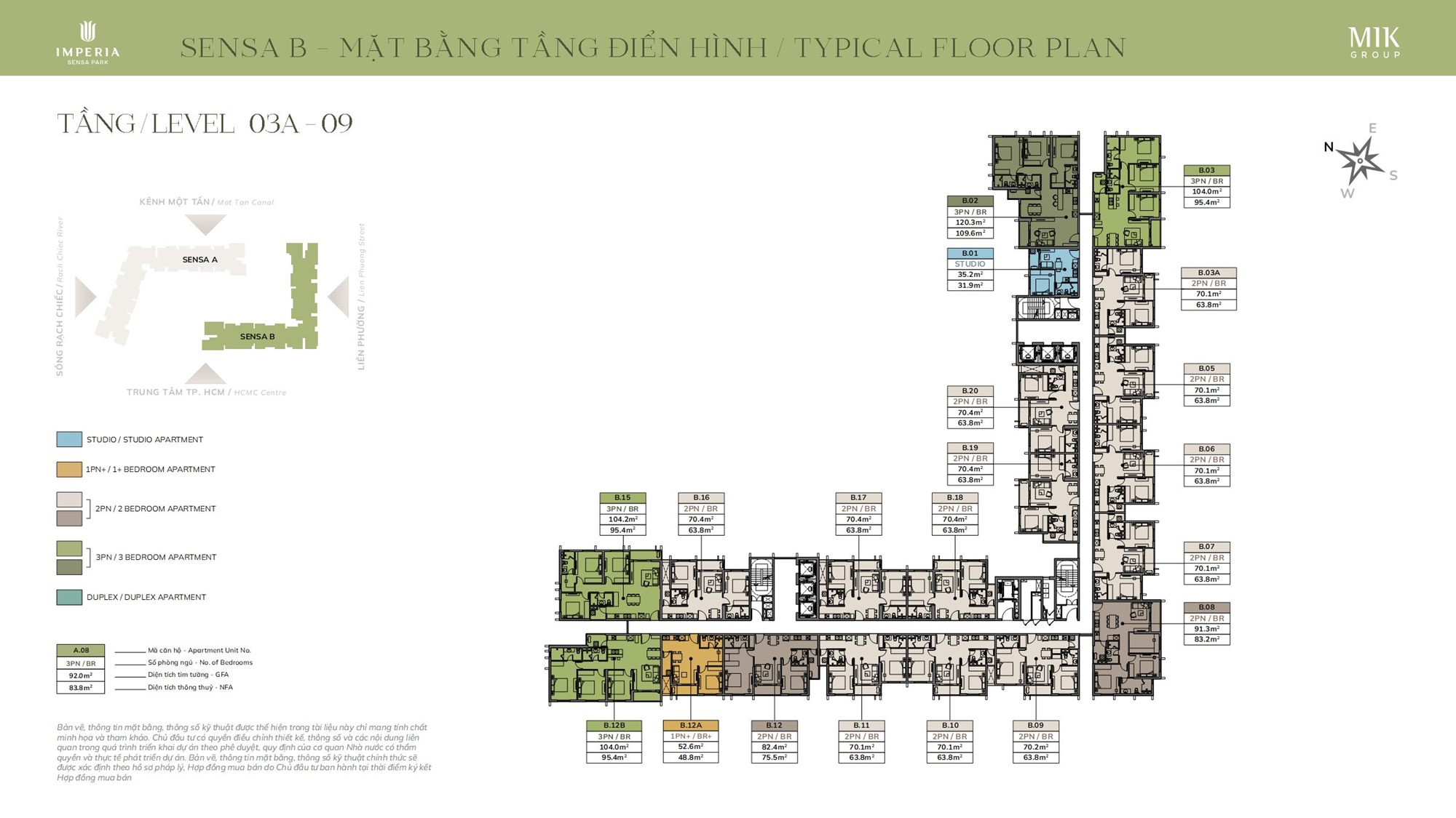 Layout 03A-09 Tòa B (tầng 4–9)