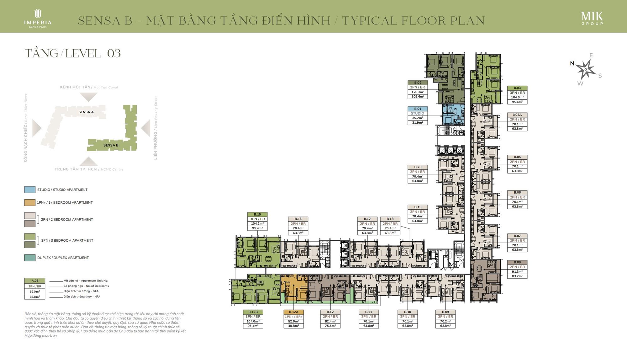 Layout 03 Tòa B (tầng 3)