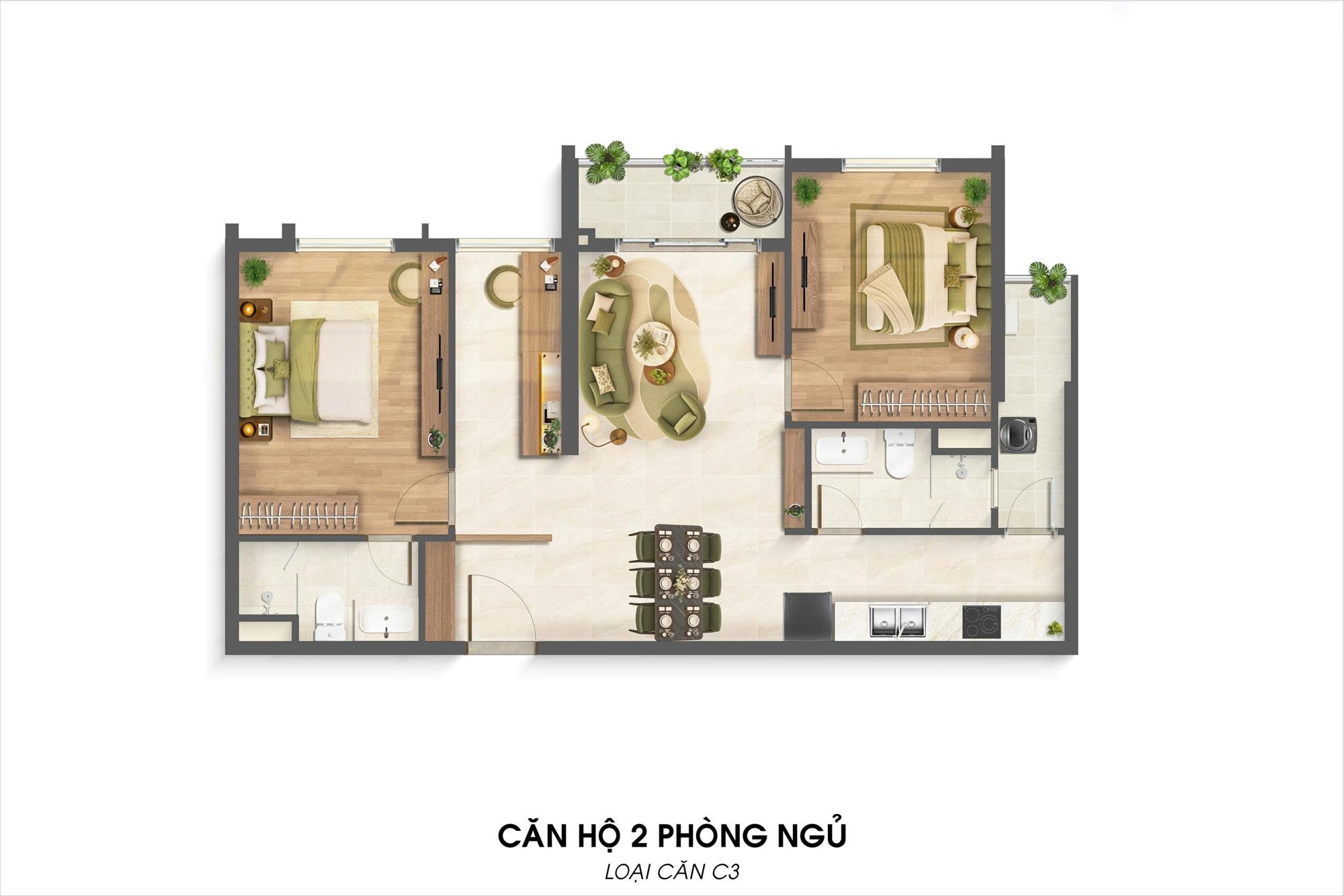 Layout căn 2pn-C3-86m2 Căn 2pn,86m2 - Imperia Sensa Park