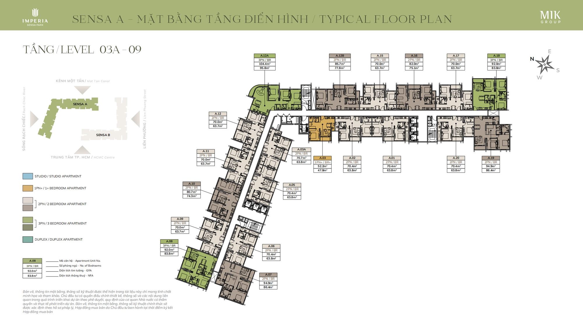 Layout 03A-9 Tòa A (tầng 4–9)